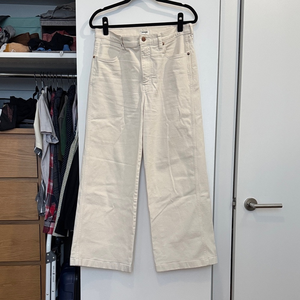 Wrangler Cream Wide Leg Jeans